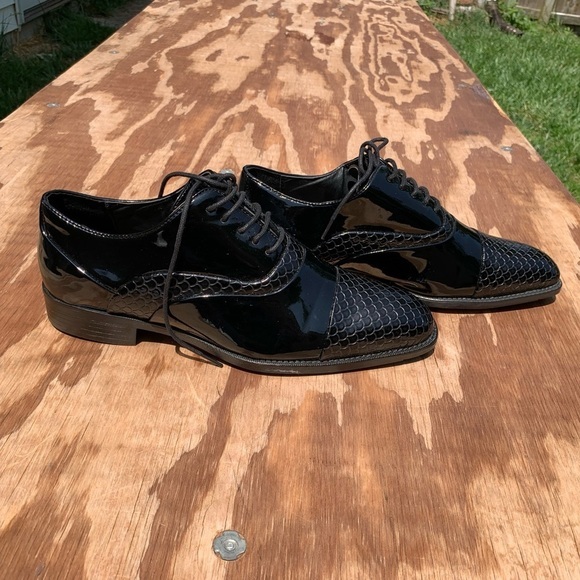 Bolano Snake Print Lace Up Mens Formal Oxford Dress Shoes Black Size‎ 10 - Picture 1 of 15